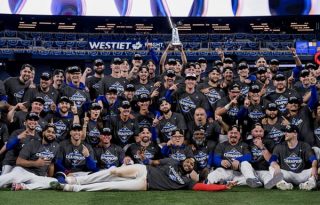 Los jugadores de los Azulejos de Toronto. Foto: EFE