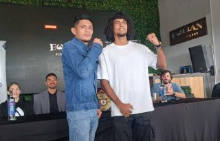Maximiliano Bonilla (izq.) y el colombiano Jhoynner Cervera se enfrentarán en las 126 libras. Foto: Jaime Chávez