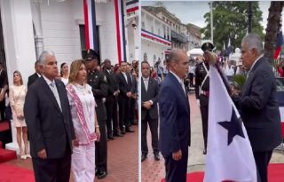 Presidente panameño durante los actos. Foto: Tomada de videos 