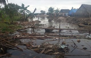 La comunidad indígena Guna de Ukupa, en Panamá, durante una inundación en diciembre de 2024. Human Right Watch / Emigdio Morris