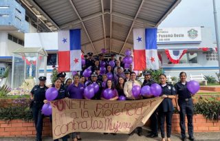 Cadena humana en Panamá Oeste. Foto: X / @policiadepanama