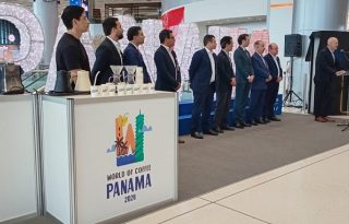 En el aeropuerto de Tocumen fue develado el logo del evento internacional para promoverlo. Foto: Pancho Paz