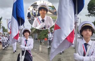 Rosanel Quiroga durante los desfiles de este jueves en Chepo. Foto: Cortesía