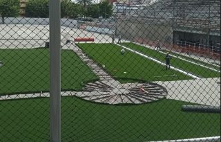 Trabajos en el estadio Mariano Bula en Colón. Pandeportes