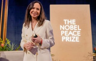 La líder opositora venezolana y Premio Nobel de Paz, María Corina Machado. Foto: EFE