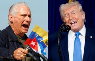Combo de fotografías de archivo que muestra al presidente de Cuba, Miguel Díaz-Canel (i) y a su homólogo de Estados Unidos, Donald Trump. EFE
