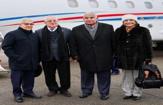 Llegada del presidente Mulino y su esposa a Davos, Suiza. Foto: Cortesía 