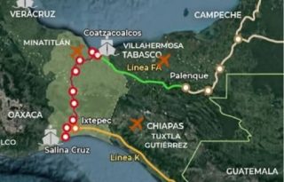 Corredor del Istmo de Tehuantepec, en el sur de México. Ilustración de Internet