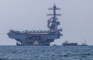 Portaviones estadounidense USS Gerald R. Ford. Foto: EFE/ Cati Cladera
