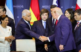 El presidente José Raúl Mulino durante la cumbre de Escudo de las Américas.
