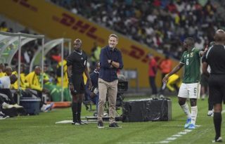 Thomas Christiansen, técnico de Panamá durante el partido contra Sudáfrica. Foto:EFE