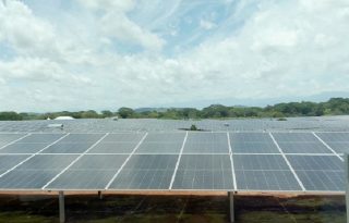 Paneles solares instalados en terrenos de la Facultad de Ciencias Agropecuarias de la Universidad de Panamá, en Chiriquí. Foto: Cortesía