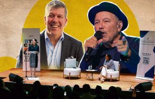 Fernando Palomo y Rubén Blades. Foto: Cortesía / palomo_espn / EFE