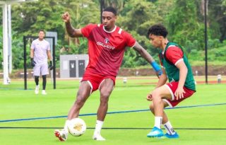 Jugadores dominicanos entrenan con miras al partido contra Panamá. Foto: @sedofutbol