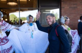 Cristian 'Fulo' Martínez a su llegada al campamento. Foto: FPF