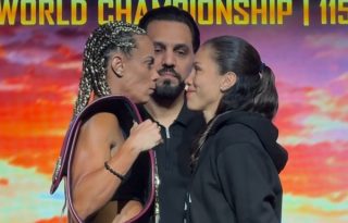 Las estadounidense Jasmine Artiga y la panameña Nataly Delgado. Foto:Captura/ @animalboxing    