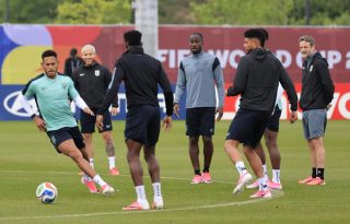Jugadores panameños durante el entrenamientos en Toronto previo al partico contra Croacia. Foto: EFE
