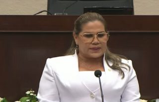 Castañedas dio su primer discurso como presidenta del órgano legislativo. Foto: Cortesía