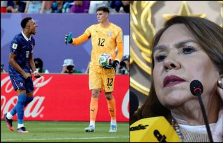 La senadora Amarilla se escuda en que Mbappé no quiso saludar al portero Gill y celebró la victoria en su cara. Fotos EFE