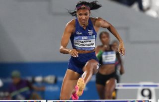 Gianna Wooddruff  corredora de Panamá en los 400 metros con vallas. Foto: EFE