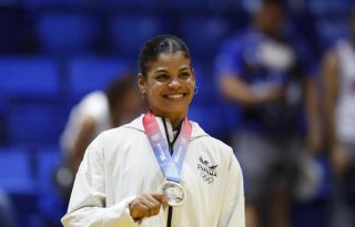 Nemesis Candelo le dio oro a Panamá en judo. Foto: EFE