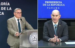 El contralor general de la República, Anel Flores, y el ministro del MEF, Felipe Chapman. 