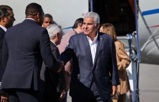 Mulino a su llegada a Nueva York. Foto: Presidencia