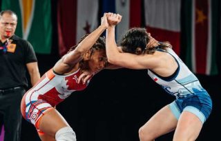 Yusneiry Agrazal ganó  bronce en la lucha libre, categoría de los 53 kilogramos, en los Juegos Suramericanos 2026. Foto COP