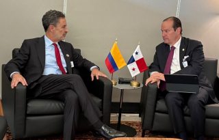 Los cancilleres Omar Nicolás Bula y Javier Martínez-Acha en Nueva York. Foto: Cortesía