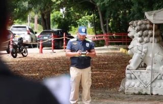 Inspección de lugar donde estaba el Mirador del Puente de las Américas.