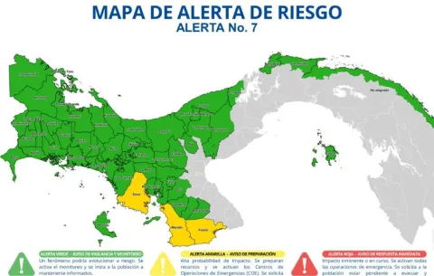Sinaproc eleva alerta amarilla en Soná, Mariato y Tonosí por riesgo de inundaciones