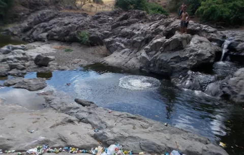 El chorro del Salto del Pilón  está a punto de desparecer