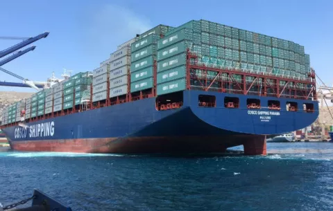 Zarpa de Grecia el Cosco Shipping Panamá para hacer tránsito inaugural el 26 de junio