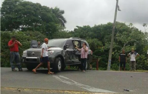 Diputada choca con bus en la provincia de Colón