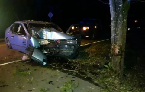 Dos heridos al estrellarse vehículo contra árbol