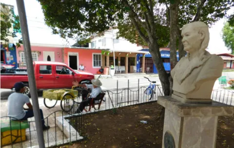 Piden restauración del busto de Biviana Pérez en Guararé