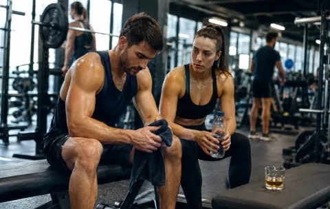 ¿Cómo el consumo de alcohol puede afectar el crecimiento muscular?