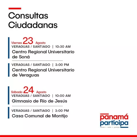 Consultas sobre reformas constitucionales llegan a Veraguas