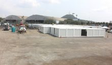 Hospital Modular cuando se encontraba en construcción.  Archivo