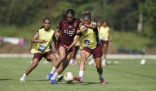 Jugadores del equipo femenino panameño durante los entrenamientos. Foto: FPF