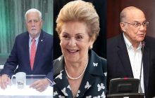 Los expresidentes Pérez Balladares, Mireya Moscoso y Nicolás Ardito Barletta.