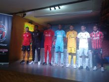 Sporting San Miguelito presentó su nueva elástica para el Clausura 2026 y la Concachampions. Foto: Jaime Chávez