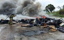 Vertedero clandestino de llantas. Foto: Cortesía