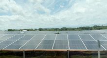 Paneles solares instalados en terrenos de la Facultad de Ciencias Agropecuarias de la Universidad de Panamá, en Chiriquí. Foto: Cortesía