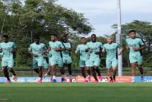 La selección panameña en los entrenamientos del CAR. Foto: FPF