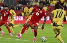 Brandon Thomas-Asante, de Ghana, durante el partido de la fase de grupos del Mundial de la FIFA 2026 entre Ghana y Panamá, celebrado en Toronto, Canadá. EFE/EPA/Eduardo Lima