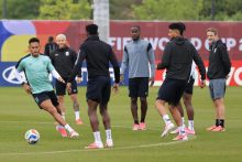 Jugadores panameños durante el entrenamientos en Toronto previo al partico contra Croacia. Foto: EFE