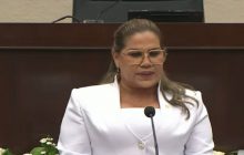 Castañedas dio su primer discurso como presidenta del órgano legislativo. Foto: Cortesía