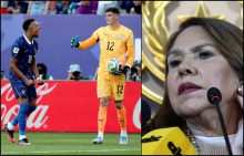 La senadora Amarilla se escuda en que Mbappé no quiso saludar al portero Gill y celebró la victoria en su cara. Fotos EFE