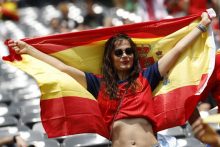 Hinchas españoles en New Jersey. Foto: EFE